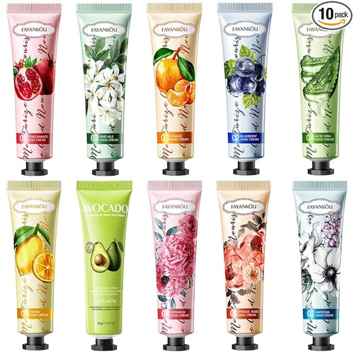 10 Pack Hand Cream for Dry Cracked Hands, Travel Size Moisturizing Mini Hand by BONNIECHOICE