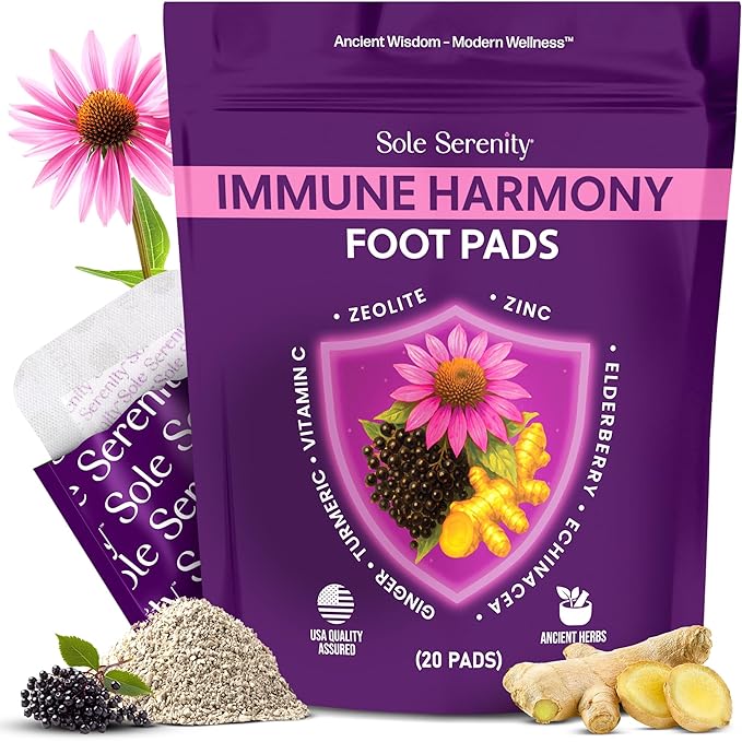 Sole Serenity Foot Pads with Vitamin C, Elderberry, Ginger & Zinc by LureEssentials
