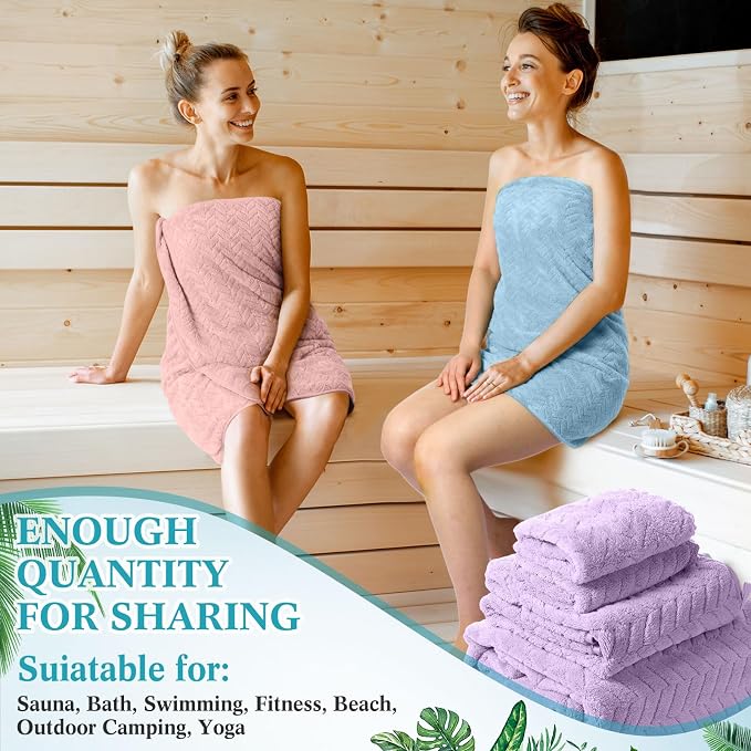 Mixweer 16 Pieces Bath Towels Set Quick Dry Towel Set - Image 5