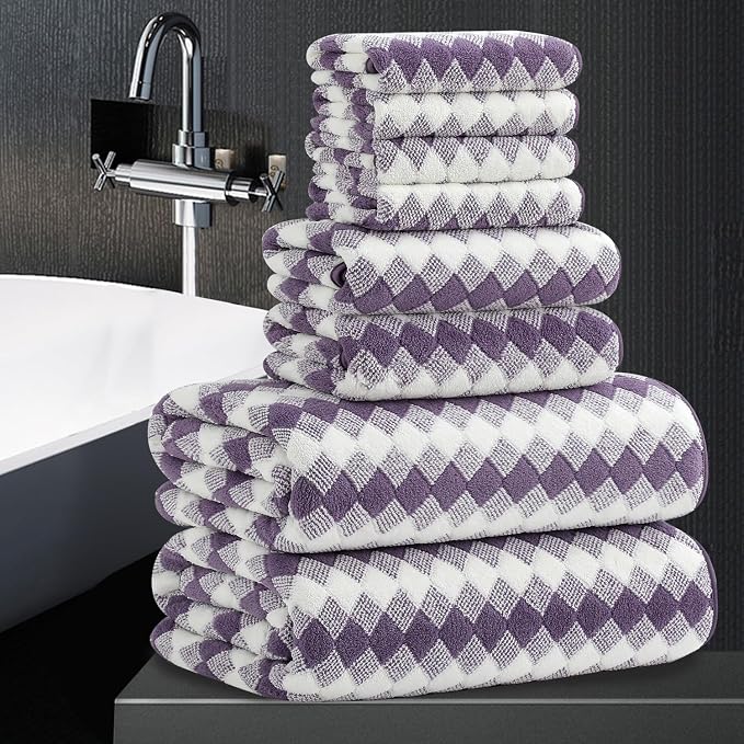 8 Piece Bathroom Towel Set |2 Oversized Bath Towels, 2 Hand Towels, 4 by MAGGEA