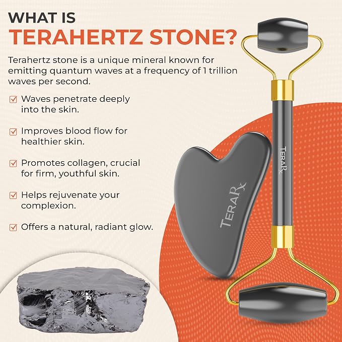TeraRX® Terahertz Gua Sha & Facial Roller Set – 100% Authentic Terahertz Stone - Image 2