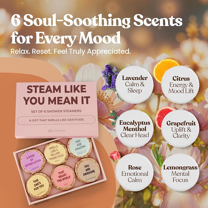 MESMOS 6 Assorted Shower Steamers Aromatherapy, Administrative Professional Day - Image 2