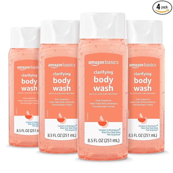 Amazon Basics Clarifying Pink Grapefruit Body Wash, 2% Salicylic Acid Acne by AmazonBasics