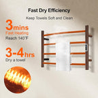 Towel Warmer with Built-in Timer Bathroom Wall Mounted Bath Towel Heater - Image 5