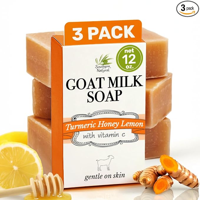 Southern Natural Turmeric Honey Lemon Goat Milk Soap by SouthernNatural