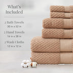 NY Loft 100% Cotton Towel Set 6 Piece Towel Set | Super Soft & Absorbent - Image 2