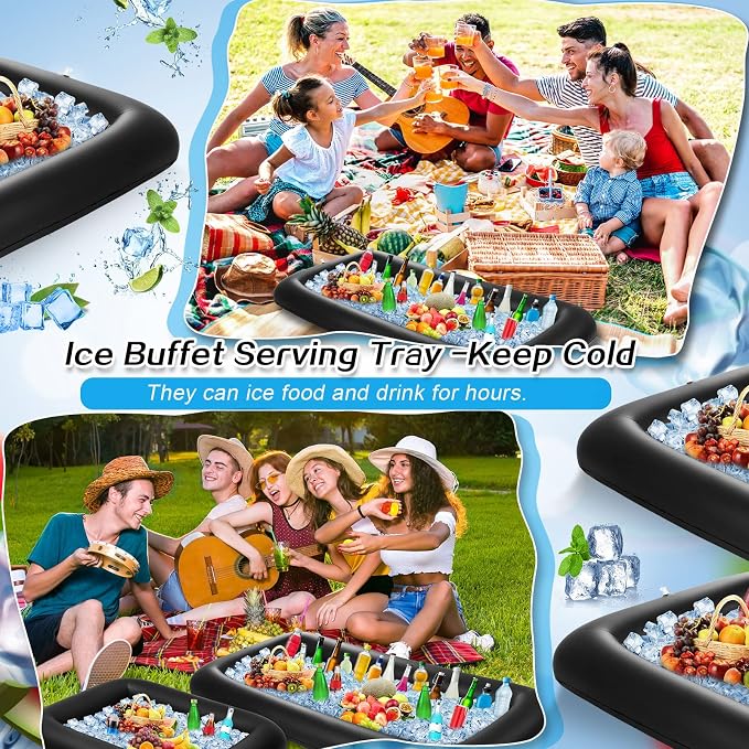 Leitee 4 Pcs Inflatable Ice Serving Bars Buffet Serving Tray Drink Cooler - Image 4