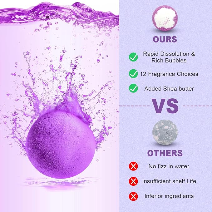 Bath Bombs for Women Gift Set 12 Pack Natural Relaxing Bath Bombs for - Image 7