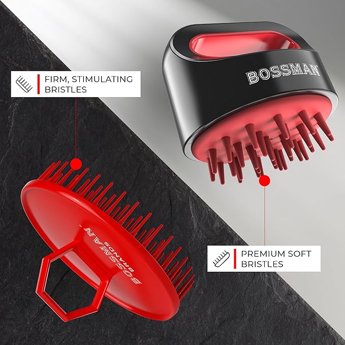 Bossman Scalp Massager & Shampoo Brush – Scalp Exfoliator Brush – Head Scrubber - Image 5