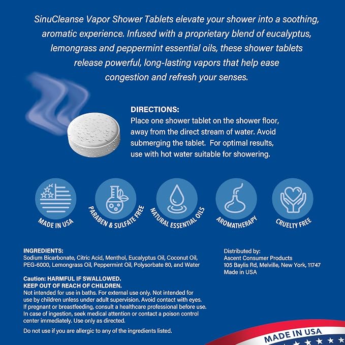 Sinucleanse Vapor Shower Steamers, All Natural Eucalyptus, Mint & Lemongrass - Image 7