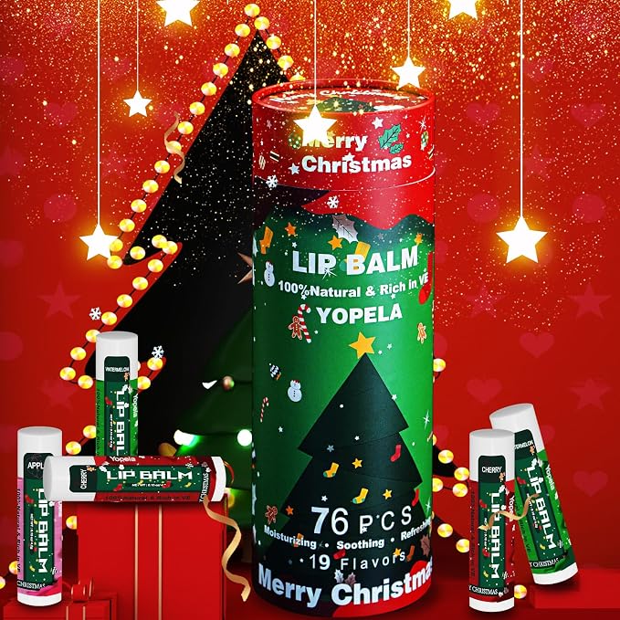 Yopela 76 Pack Christmas Natural Lip Balm Bulk - Image 3