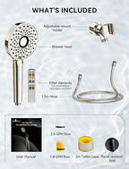 Magichome Shower Head with Handheld, High Pressure 10-Spd Detachable Chrome - Image 8