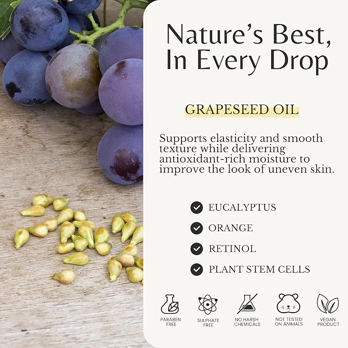 EDENIKA BOTANICALS Firming Anti Cellulite Massage Oil, Grapeseed Oil, Plant - Image 4
