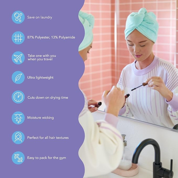 Turbie Twist 4-Pack Microfiber Hair Towel - Image 2
