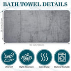 Mixweer 10 Pieces Bath Towel Set, Microfiber Coral Velvet Highly Absorbent - Image 2