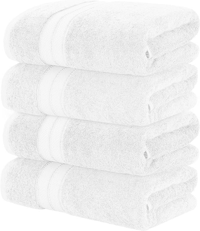 Modern Threads 4-Pack SpunLoft Bath Sheet White 35x66 by ModernThreads