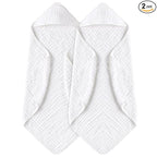 Yoofoss Hooded Baby Towels for Newborn 2 Pack 100% Muslin Organic Cotton Baby by YOOFOSS