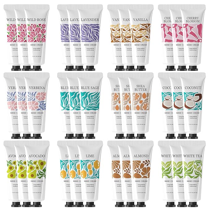 36 Pack Hand Cream Bulk Gifts for Women, Mothers Day Gifts for Mom, Mini by BODYEARTHLOVE