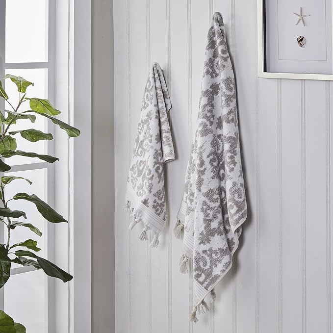 SKL Home Mirage Fringe 100% Turkish Cotton Bath Towel, Taupe 54.00" x 28.00" - Image 7