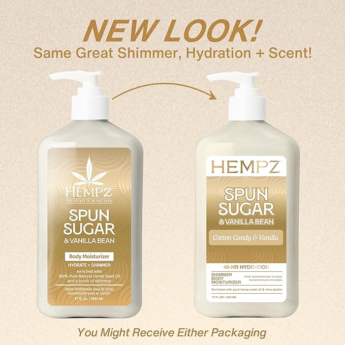 Hempz Cotton Candy Scented Body Lotion – Spun Sugar & Vanilla Bean, Hydrating - Image 3