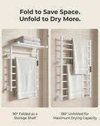 Foldable Heated Towel Rack, Dual-Zone Electric Towel Warmer Rack - Image 3