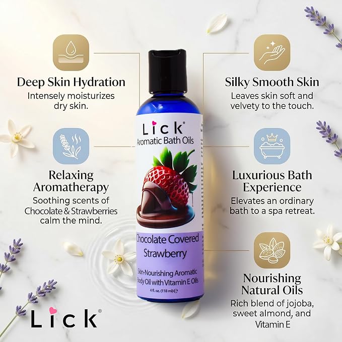 Lick Chocolate Covered Strawberry Aromatic Bath Oil - Image 3