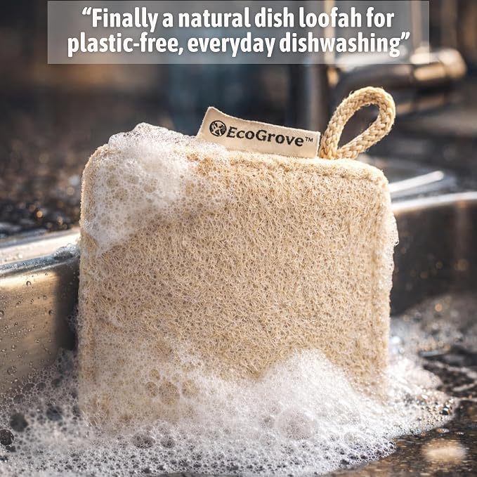 Natural Loofah Dish Sponges 4 Pack – 100% Plant-Based Luffa Scrubber - Image 6