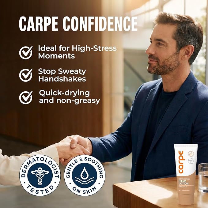 Carpe Sweat Absorbing Hand Lotion, A dermatologist-recommended, smooth lotion - Image 3