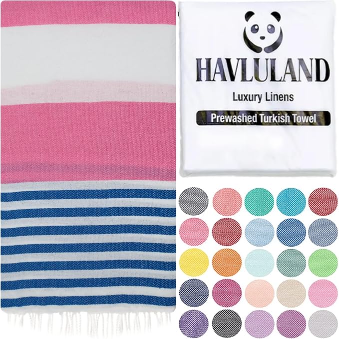 HAVLULAND Turkish Beach Towels, Oversized 40"x72" Turkish Bath Towel, Highly by Havluland