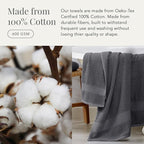 NY Loft 100% Cotton Bath Towel Set of 4 | Grey Towels | Oeko-TEX® Standard 100 - Image 4