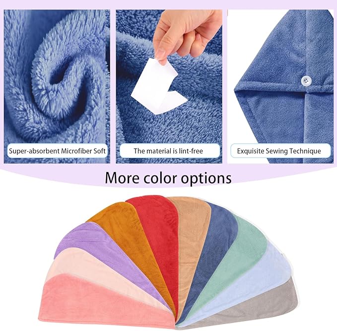 Microfiber Hair Drying Towel Wrap - Image 7