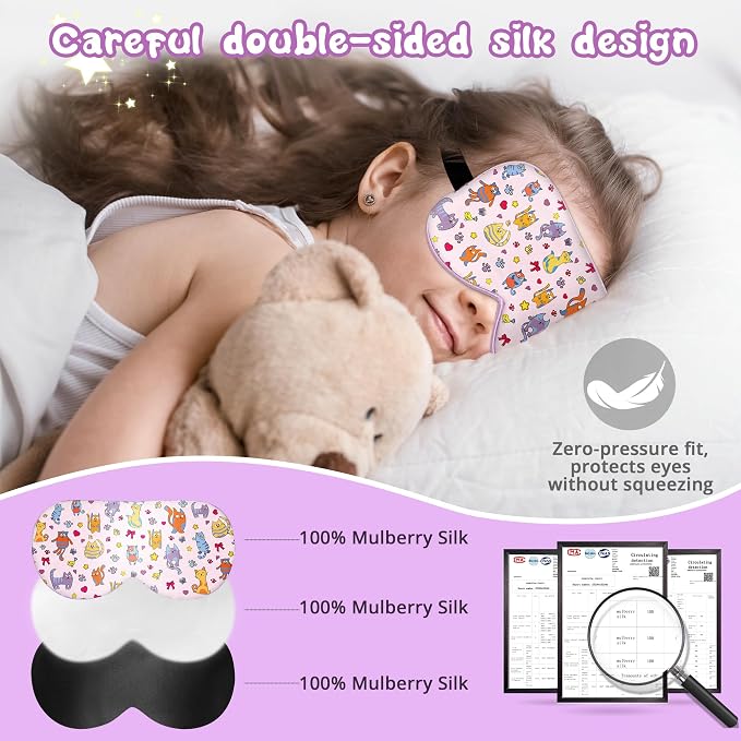 Kids Sleep Mask Eye Cover: 100% Real Natural Pure Silk Eye Mask - Image 2