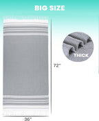 2 Packs Cotton Turkish Beach Towels Quick Dry Sand Free Oversized Pool Bath - Image 5