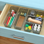 WOWBOX 9 Pack Clear Drawer Organizer Set, Acrylic Drawer Storage Trays - Image 5