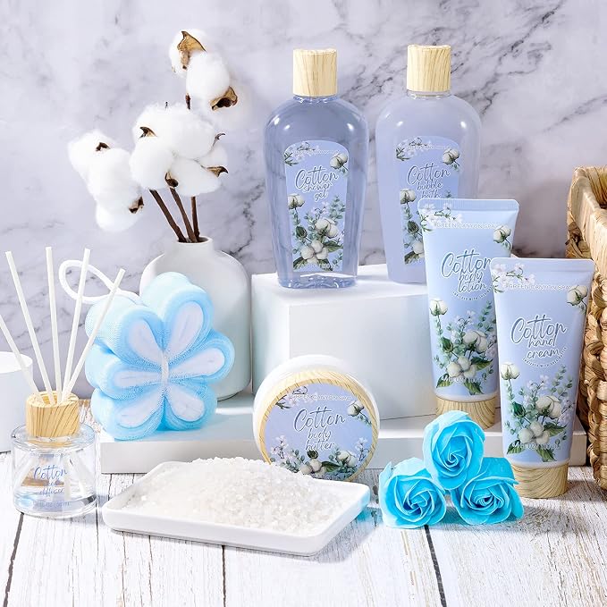 Green Canyon Spa Gifts for Women 10 Pcs Cotton Spa Gift Baskets for Women - Image 3