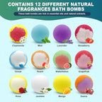 Bath Bombs Birthday Gifts for Women & Men Set, 12 Pack Handmade Natural Organic - Image 4