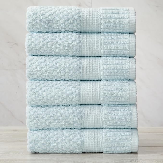 NY Loft 100% Cotton Hand Towel 6 Pack Hand Towel Set | Super Soft & Absorbent - Image 9