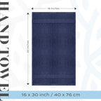 White Classic Luxury Navy Blue Hand Towels - Image 4