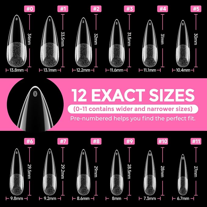 UNA GELLA Long Stiletto Gel Nail Tips: 216pcs Halloween Stiletto Almond Fake - Image 8