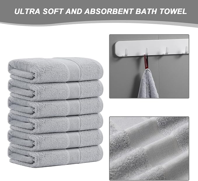 Aibaser Bath Towels, 27x54inch - Image 2