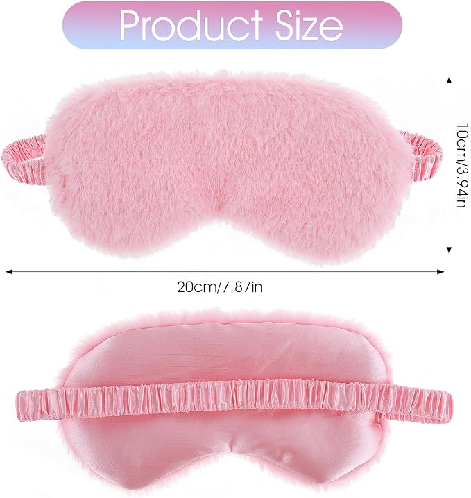 2 Pcs Plush Fluffy Eye Mask Soft Sleeping Blindfold Eye Cover Comfortable Furry - Image 2