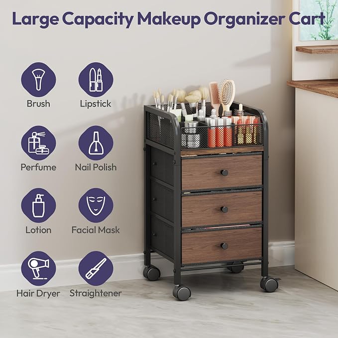 SWTYMIKI Rolling Makeup Organizer Cart - Image 6