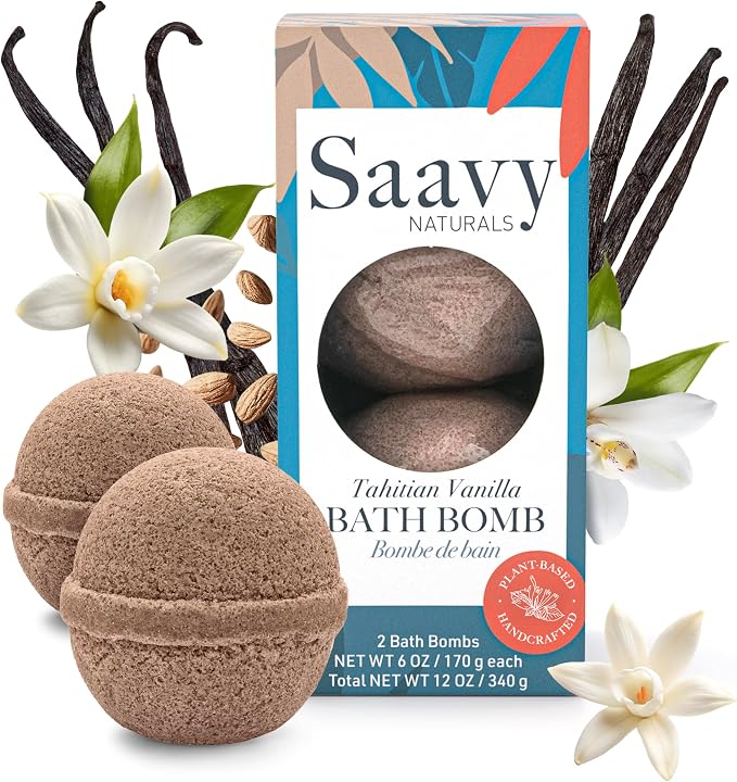 Saavy Naturals Bath Bombs – Relaxing Foaming Fizz Bubbles, Organic Bath Bombs by SaavyNaturals