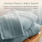Springtree Home Luxury Bamboo Rayon Bath Towel Set 6 Piece Set | 35% Bamboo - Image 6