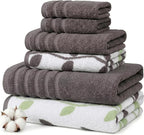 Modern Threads Natural Vine 6-Piece 100% Cotton Towel Set – Yarn Dyed Jacquard by ModernThreads