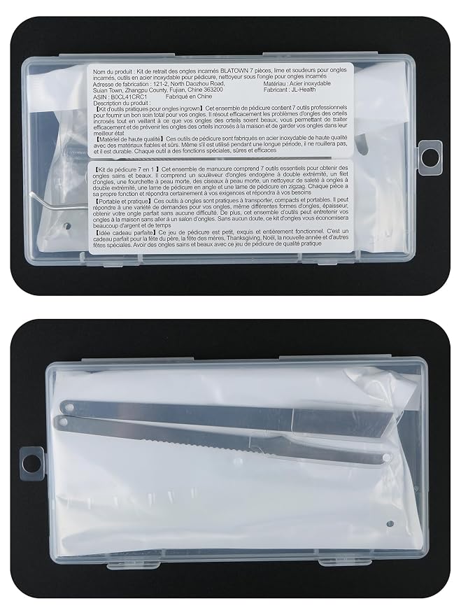7pc Ingrown Toenail Remover Pedicure Tools Kit, Nail Clippers, File and Lifters - Image 8