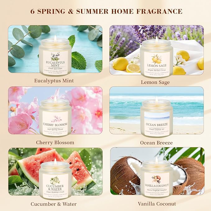 Spring Summer Scented Candles Set, Soy Candles - Image 2