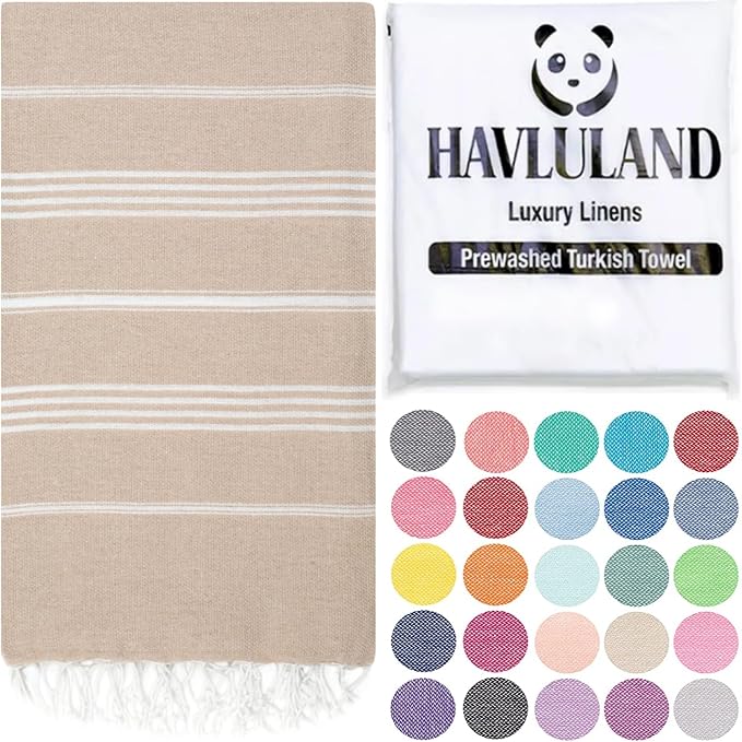 HAVLULAND Turkish Beach Towels, Oversized 40"x72" Turkish Bath Towel, Highly by Havluland