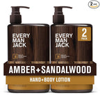 Every Man Jack Mens Amber + Sandalwood Hand & Body Lotion by EveryManJack