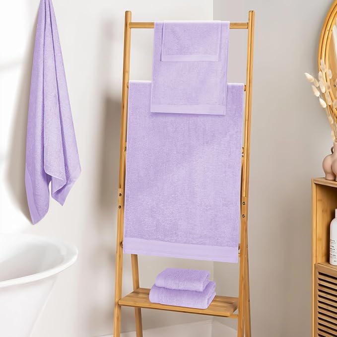 Ultra Soft 6 Pack Cotton Towel Set, Contains 2 Bath Towels 28x55 inch, 2 Hand - Image 3